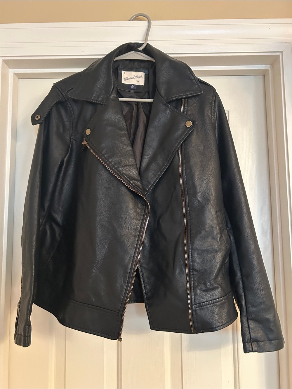 Universal thread faux leather jacket